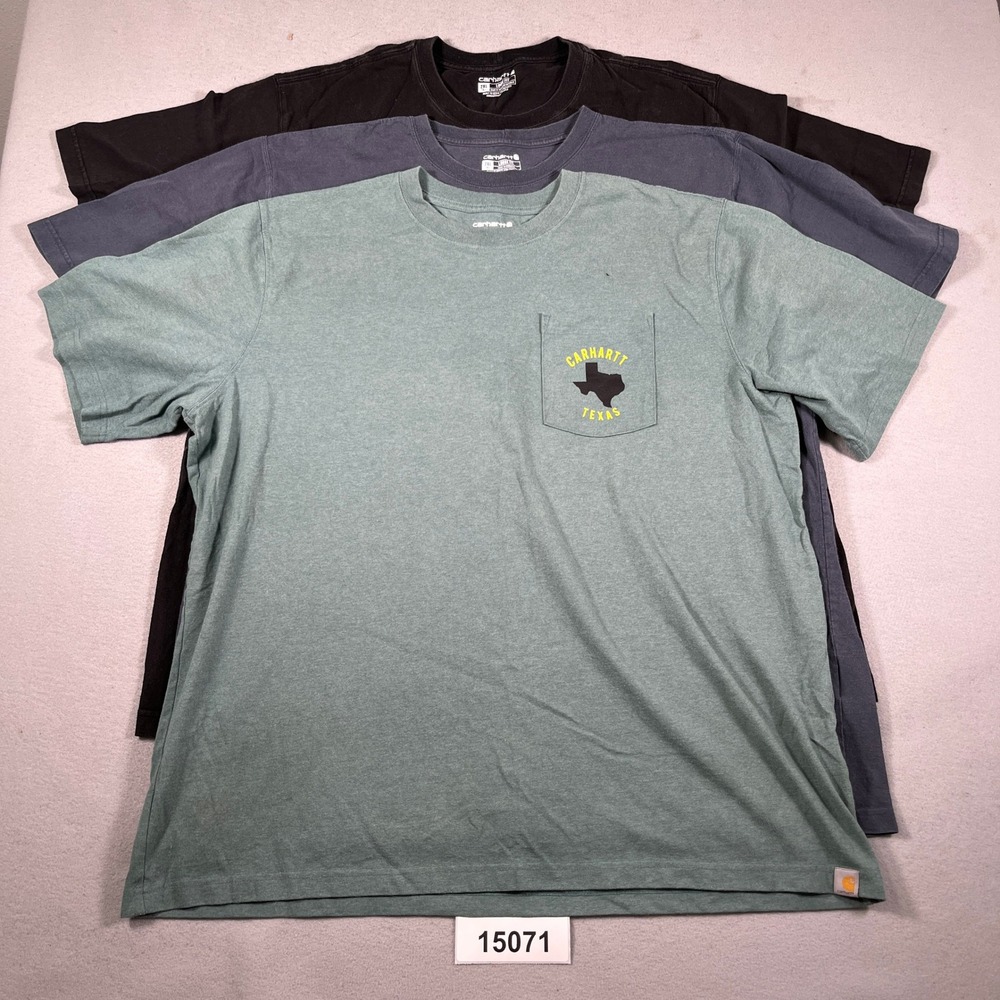 Carhartt Texas T Shirt Mens 2XL Multicolor Cotton Crew Neck Loose Fit Lot Of 4
